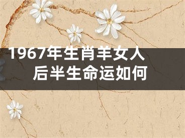 1967年生肖羊女人后半生命运如何