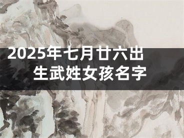 2025年七月廿六出生武姓女孩名字
