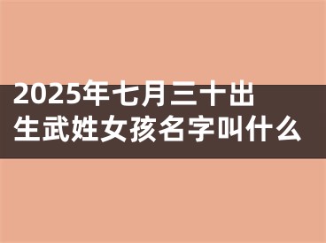 2025年七月三十出生武姓女孩名字叫什么