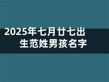 2025年七月廿七出生范姓男孩名字