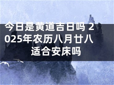 今日是黄道吉日吗 2025年农历八月廿八适合安床吗