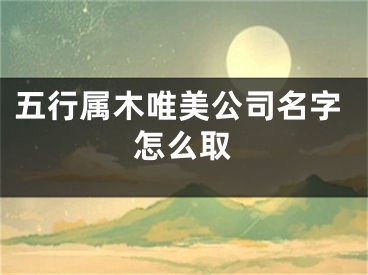 五行属木唯美公司名字怎么取