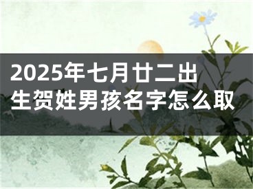 2025年七月廿二出生贺姓男孩名字怎么取