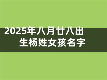 2025年八月廿八出生杨姓女孩名字