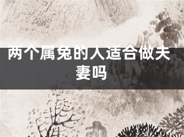 两个属兔的人适合做夫妻吗