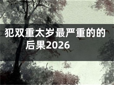 犯双重太岁最严重的的后果2026
