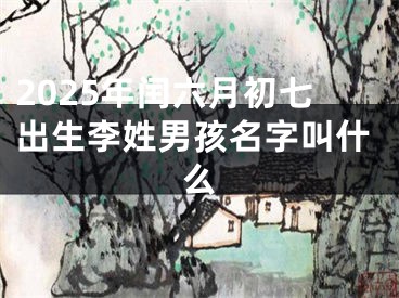 2025年闰六月初七出生李姓男孩名字叫什么