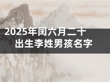 2025年闰六月二十出生李姓男孩名字