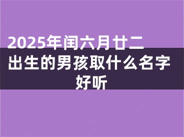 2025年闰六月廿二出生的男孩取什么名字好听