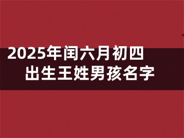 2025年闰六月初四出生王姓男孩名字
