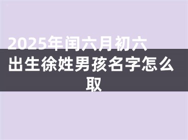 2025年闰六月初六出生徐姓男孩名字怎么取