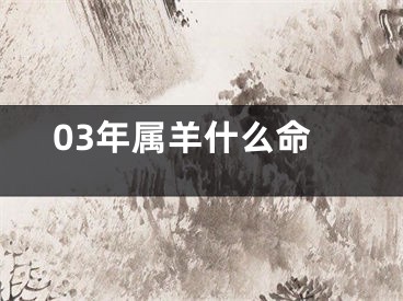 03年属羊什么命