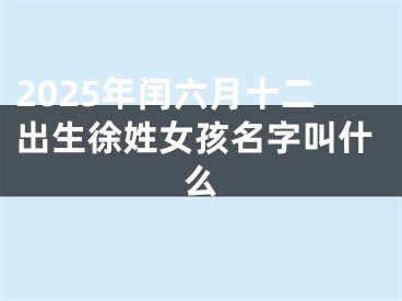 2025年闰六月十二出生徐姓女孩名字叫什么