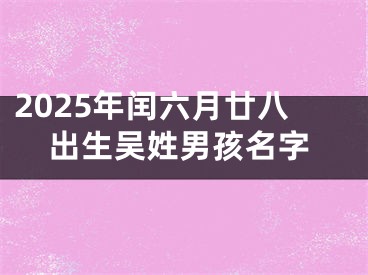 2025年闰六月廿八出生吴姓男孩名字