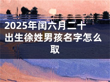 2025年闰六月二十出生徐姓男孩名字怎么取