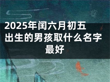2025年闰六月初五出生的男孩取什么名字最好