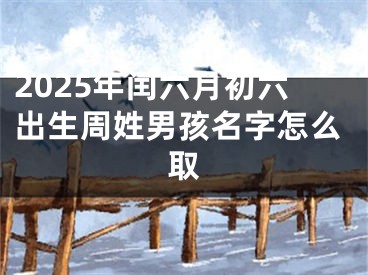2025年闰六月初六出生周姓男孩名字怎么取