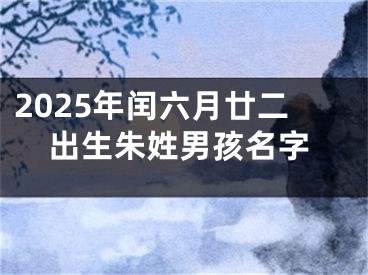 2025年闰六月廿二出生朱姓男孩名字