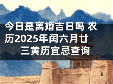 今日是离婚吉日吗 农历2025年闰六月廿三黄历宜忌查询