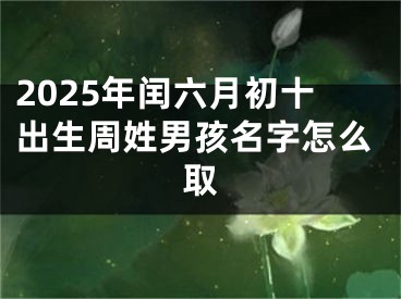 2025年闰六月初十出生周姓男孩名字怎么取