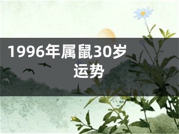1996年属鼠30岁运势
