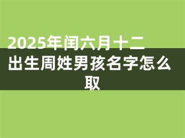 2025年闰六月十二出生周姓男孩名字怎么取