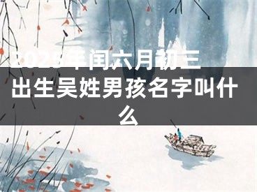 2025年闰六月初三出生吴姓男孩名字叫什么