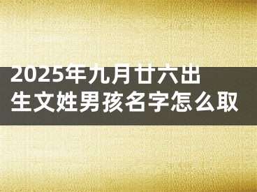 2025年九月廿六出生文姓男孩名字怎么取
