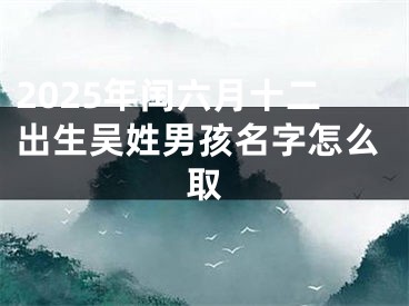 2025年闰六月十二出生吴姓男孩名字怎么取