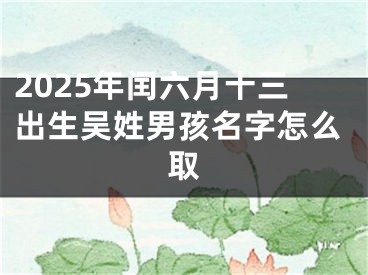 2025年闰六月十三出生吴姓男孩名字怎么取