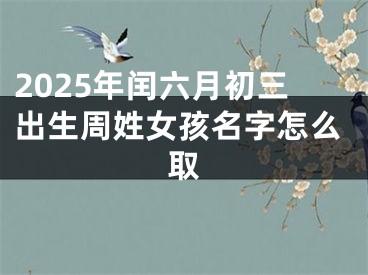 2025年闰六月初三出生周姓女孩名字怎么取
