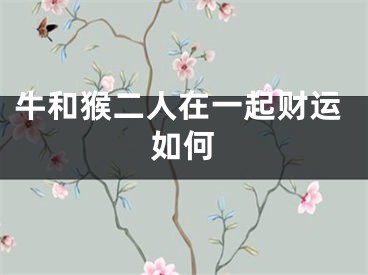 牛和猴二人在一起财运如何