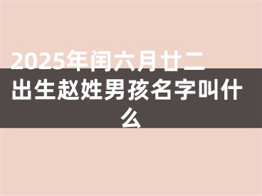 2025年闰六月廿二出生赵姓男孩名字叫什么