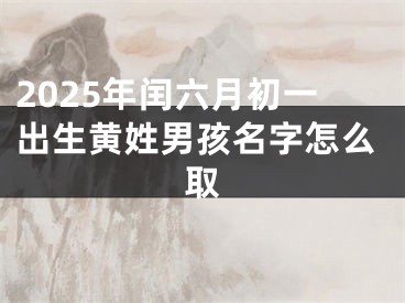 2025年闰六月初一出生黄姓男孩名字怎么取