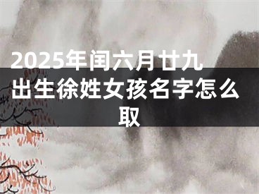 2025年闰六月廿九出生徐姓女孩名字怎么取