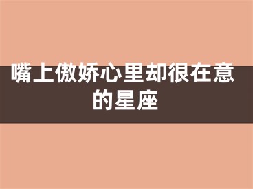 嘴上傲娇心里却很在意的星座