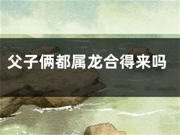父子俩都属龙合得来吗
