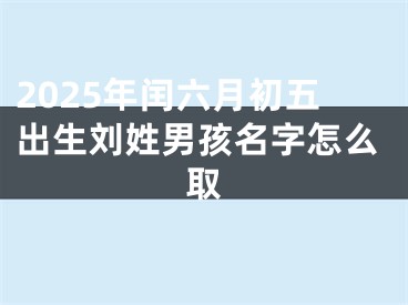 2025年闰六月初五出生刘姓男孩名字怎么取