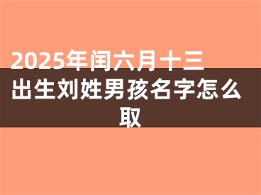2025年闰六月十三出生刘姓男孩名字怎么取