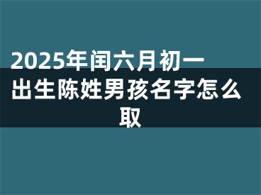 2025年闰六月初一出生陈姓男孩名字怎么取