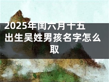 2025年闰六月十五出生吴姓男孩名字怎么取
