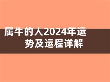 属牛的人2024年运势及运程详解