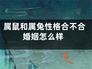 属鼠和属兔性格合不合 婚姻怎么样