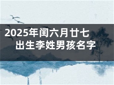 2025年闰六月廿七出生李姓男孩名字