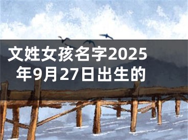 文姓女孩名字2025年9月27日出生的