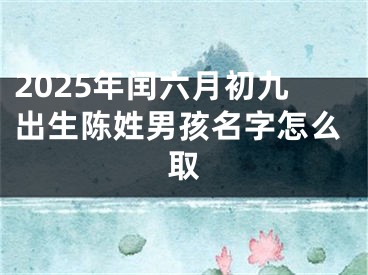 2025年闰六月初九出生陈姓男孩名字怎么取