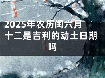 2025年农历闰六月十二是吉利的动土日期吗