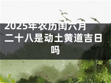 2025年农历闰六月二十八是动土黄道吉日吗