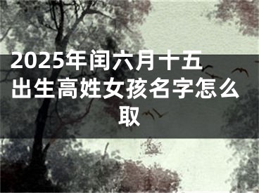 2025年闰六月十五出生高姓女孩名字怎么取