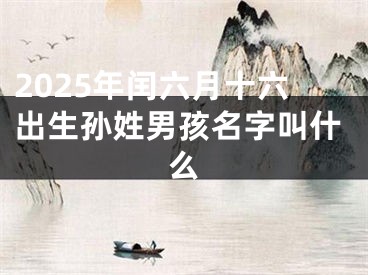 2025年闰六月十六出生孙姓男孩名字叫什么